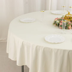 Scuba Round 90" Tablecloth Ivory - Wrinkle Free & Stain Resistant Table Cover