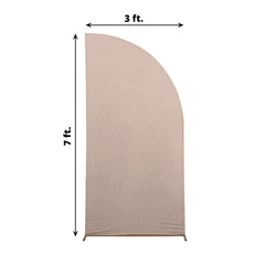7ft Matte Nude Spandex Half Moon Chiara Backdrop Stand Cover, Custom Fitted Wedding Arch Cover