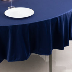 Scuba Round 90" Tablecloth Navy Blue - Wrinkle Free & Stain Resistant Table Cover