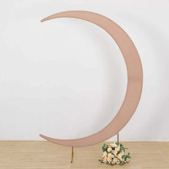 7.5ft Nude Spandex Crescent Moon Wedding Arch Cover, Custom Fitted Chiara Backdrop Stand Cover