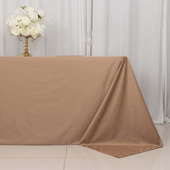 Scuba Rectangular 90"x132" Tablecloth Nude - Wrinkle Free, Stain Resistant & Seamless Table Cover