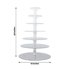 7-Tier Acrylic Round Cupcake Stand Clear & Catering Displays 26"