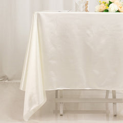 Scuba Square 70"x70" Tablecloth Shimmer Pearl White - Wrinkle Free & Stain Resistant Table Cover for Weddings and Parties