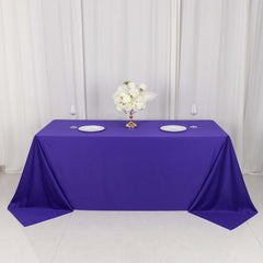 Scuba Rectangular 90"x132" Tablecloth Purple - Wrinkle Free, Stain Resistant & Seamless Table Cover