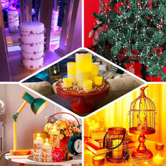 Faux Pearl String Beads Vase Filler - Rose Gold DIY Craft Fishing Line Pearl Chains 100ft