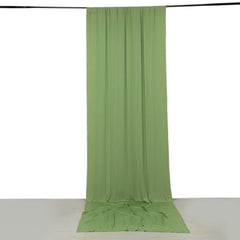 Sage Green 4-Way Stretch Spandex Event Curtain Drapes, Wrinkle Free Backdrop Event Panel with Rod Pockets - 5ftx14ft