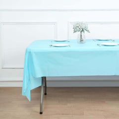 Plastic Table Cover Light Blue Rectangle - Lightweight PVC Disposable Tablecloth 54"x108"