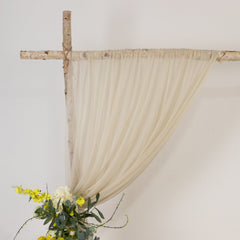 Beige Sheer Backdrop Drape – 5ft x 14ft Wedding Arch & Ceiling Decor Panel, Wrinkle Free with Soft Shimmer