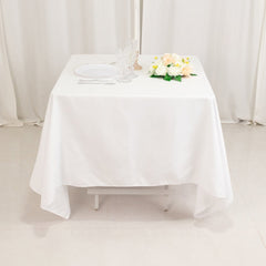 Cotton Blend 70"x70" Square Tablecloth White - Wrinkle-Resistant Fabric for Modern Table Decor