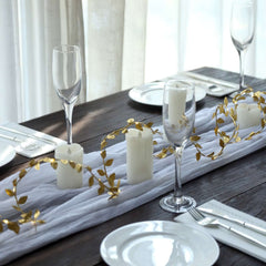 40 LED Garland String Lights Rose Leaf Design Metallic Gold Warm White - Battery Operated Hanging Décor 15ft