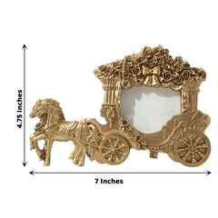 Picture Frame Resin Horse Carriage Design Gold - European Style Place Card Holder & Wedding Party Favor 7"