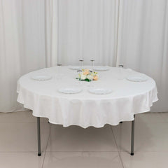 100% Cotton 70" Round Tablecloth White Linen - Sophisticated, Soft & Breathable Table Cover
