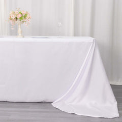 Polyester 90"x156" Rectangle Tablecloth White - Rounded Corners and Seamless Design for Luxe Events