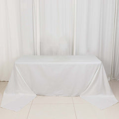 100% Cotton 90"x156" Rectangle Tablecloth White Linen - Seamless, Soft & Breathable Table Cover