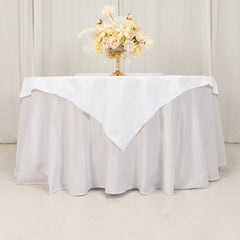 Cotton Blend 54"x54" Table Overlay Square Tablecloth White - Wrinkle-Resistant Table Topper