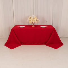 Cotton Blend 90"x132" Rectangle Tablecloth Red - Seamless Wrinkle-Resistant Table Cover