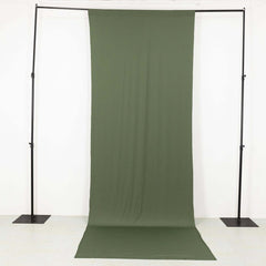 Dusty Sage Green 4-Way Stretch Spandex Event Curtain Drapes, Wrinkle Free Backdrop Event Panel with Rod Pockets - 5ftx14ft