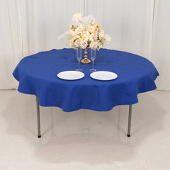 Cotton Blend 70" Round Tablecloth Royal Blue - Wrinkle-Resistant Table Cover