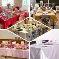 Satin Rectangular 60"x102" Tablecloth Ivory - Smooth and Lustrous Table Cover