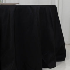 Fire Retardant Premium Polyester 120" Round Tablecloth Black - High-Performance Seamless Table Cover
