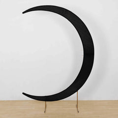 7.5ft Black Spandex Crescent Moon Wedding Arch Cover, Custom Fitted Chiara Backdrop Stand Cover