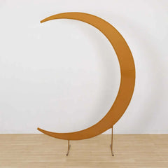 7.5ft Gold Spandex Crescent Moon Wedding Arch Cover, Custom Fitted Chiara Backdrop Stand Cover