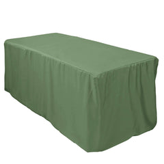Fitted Polyester 72"x30" Rectangle Tablecloth Olive Green - Durable and Easy to Maintain Table Cover