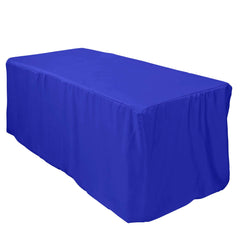 Fitted Polyester 72"x30" Rectangle Tablecloth Royal Blue - Durable and Easy to Maintain Table Cover