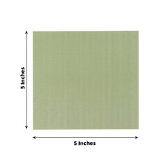50-Pack Paper Beverage Napkins Sage Green - 2 Ply Disposable Soft 18GSM Cocktail Napkins 5"x5"