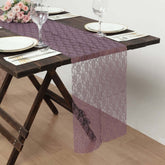 Floral Lace 12"x108" Table Runner Violet Amethyst - Stylish Vintage Table Decor