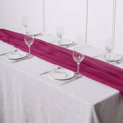 Chiffon 6ft Table Runner Fuchsia - Flowy & Lightweight Table Decor