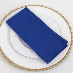 5 Pack Cotton Blend 20"x20" Napkins Royal Blue - Wrinkle-Resistant & Washable Dinner Napkins