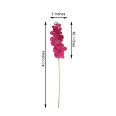 2 Stems 40" Tall Fuchsia Artificial Silk Orchid Flower Bouquets