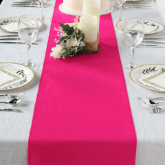 Polyester 12"x108" Table Runner Fuchsia - Durable & Wrinkle-Resistant Table Decor