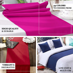 Polyester 12"x108" Table Runner Fuchsia - Durable & Wrinkle-Resistant Table Decor