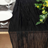 Gauze Cheesecloth 10ft Table Runner Black - Soft & Rustic Boho Linen Runner
