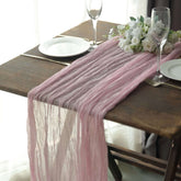 Gauze Cheesecloth 10ft Table Runner Pink - Rustic Boho Style
