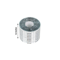 3 Pack Silver Self-Adhesive Glass Mirrors Mosaic Rolls, 9ft Mini Square Real Glass Mirror Tiles Stickers