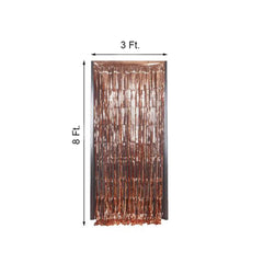 8ft Rose Gold Metallic Tinsel Foil Fringe Doorway Curtain Party Backdrop