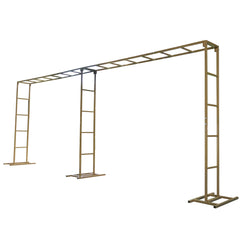 6ftx16ft Gold Rectangular Arbor - Freestanding 6' High Over the Table Stand, Backdrop Stand with Double Frame for Floral Balloon Décor