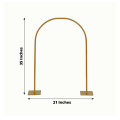 Gold Metal Chiara Arch Table Centerpiece with Rounded Top - Detachable Flower Stand Frame for Weddings 35"