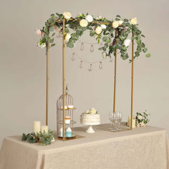 Adjustable Flower Arch Gold Metal Over-The-Table Frame - Wedding Display 48" Tall