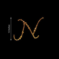 12 Pack 1.5" Gold Rhinestone Monogram Letter Jewel Sticker Self Adhesive DIY Diamond Decor - N
