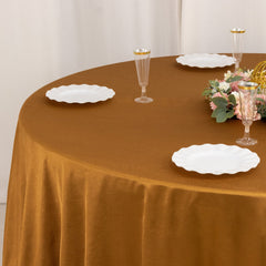 Scuba Round 108" Tablecloth Shimmering Gold - Wrinkle Free & Stain Resistant Table Cover for Weddings and Parties