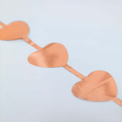 Rose Gold Heart Chain Foil Fringe Curtain Party Backdrop, Metallic Rose Gold Tinsel Streamer Party Decor - Door Window Foil Curtain - 3ftx6.5ft