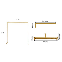 8ft Heavy Duty Metal Square Wedding Arch Photography Backdrop Stand