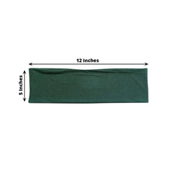 5 Pack Stretch Spandex Chair Sashes Hunter Emerald Green - Fitted Finish Two Ply Heavy Duty Chair Bands 5"x12"