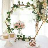 Hexagon Wedding Arch Table Centerpiece Metal Gold - Self-Standing Geometric Flower Balloon Stand 21"