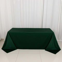 Scuba Rectangular 90"x132" Tablecloth Hunter Emerald Green - Wrinkle Free, Stain Resistant & Seamless Table Cover