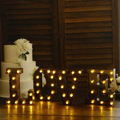 LED Marquee Letter "L" Industrial Style Antique Black - Light-Up Alphabet Sign for Weddings & Displays 9"